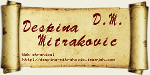 Despina Mitraković vizit kartica